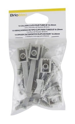 Sachet 10 colliers à clip diamètre 16 à 20 mm