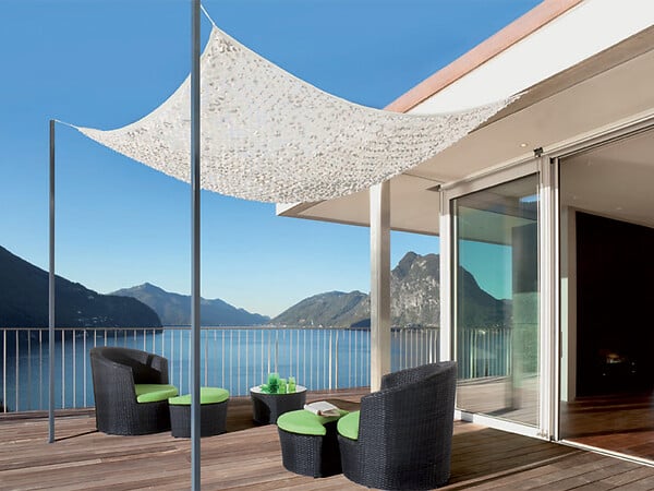Filet d'ombrage bicolore réversible - Blanc et gris - 3x4m
