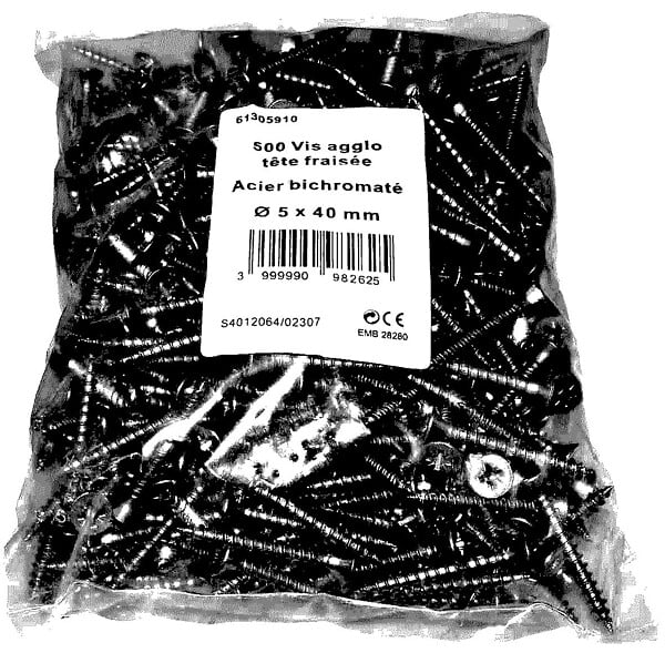 S4012064 - 500 vis agglo acier tête frai