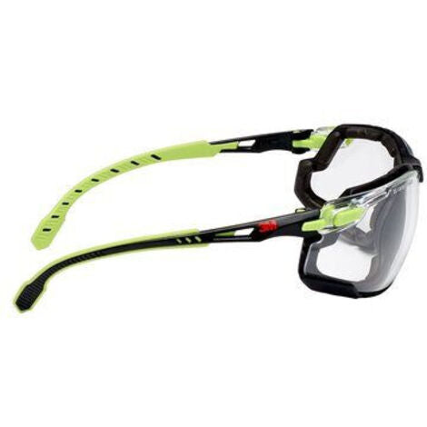 Lunettes 3M™ Solus™ 1000 traitement Scotchgard™ - Branches Vert/Noir - Joint amovible Transparent