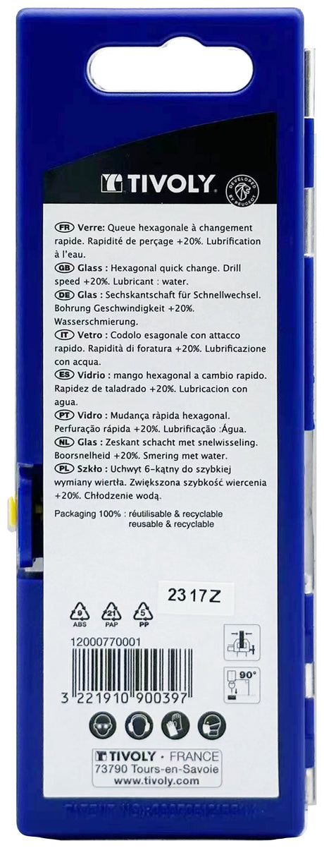 Tivoly   5 forets verre Ø 3 à 8mm