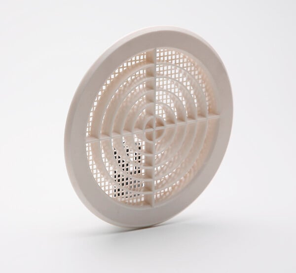 Grille d'aération ABS blanc à clipser tube D12,5-14 cm