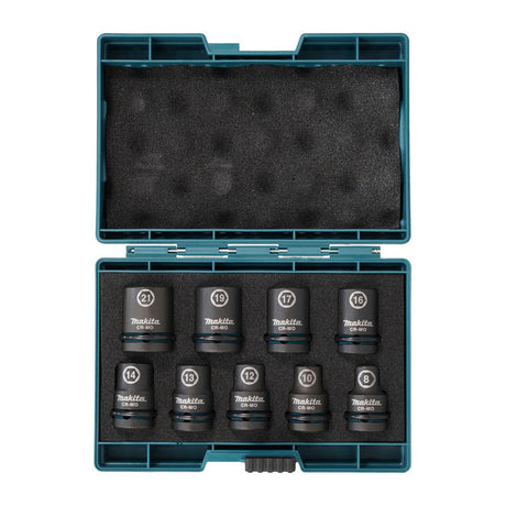 Coffret de 9 douilles carrée 1/2" IMPACT BLACK Makita E-16570 de 8 à 21mm