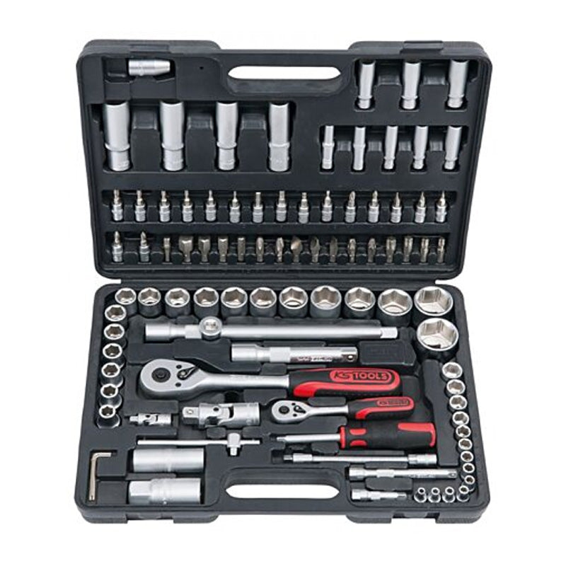 Coffret de douilles F6 1/4'' - 1/2'' - CHROMEmat - 94 pcs - KS TOOLS - 911.0694