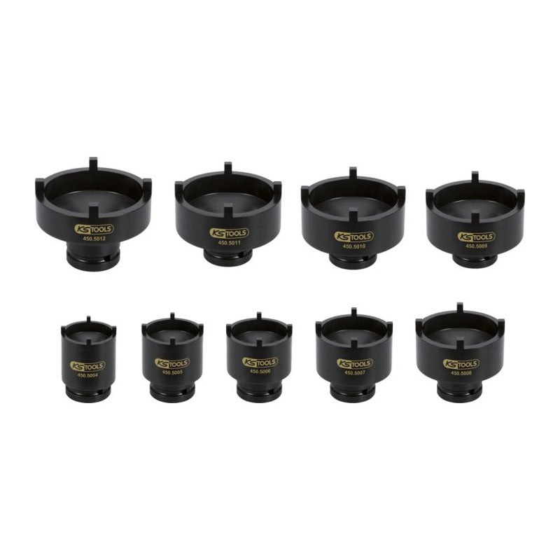 Jeu de douilles à ergots pour écrous de moyeux, 9pcs - KS TOOLS - 450.5000