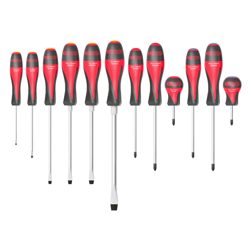 Jeu de 12 tournevis ULTIMATE, Fente - PH - PZ - KS TOOLS - 922.6080
