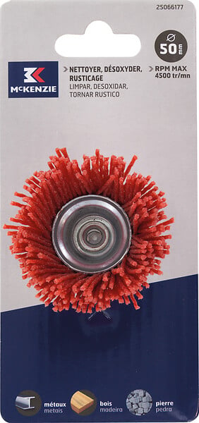 Brosse soucoupe perceuse - Nylon - D50mm