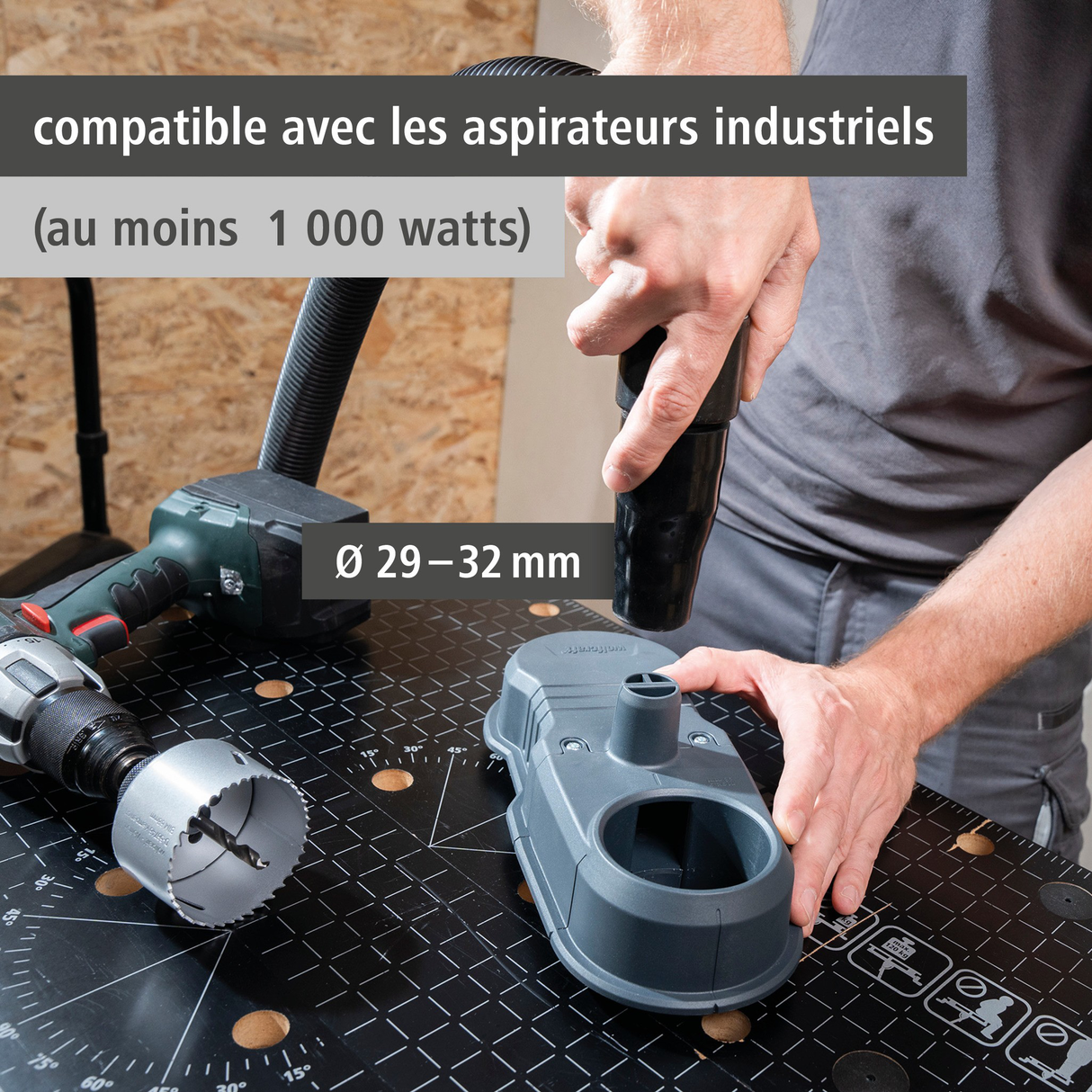 Système d'aspiration trépans/forets - WOLFCRAFT - 5954000