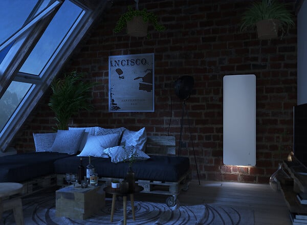 Radiateur double corps de chauffe vertical Hekla - Blanc - 1500W