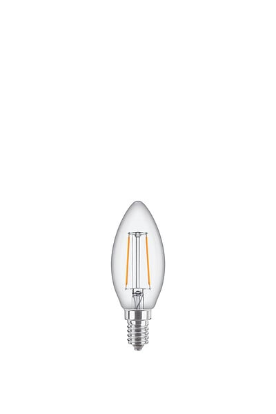 Ampoule LED E14 Flamme - Filament - Blanc chaud - 2700K - 25W