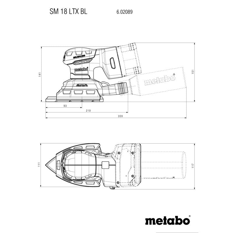 Ponceuse multifonction SM 18 LTX BL Metabo 602089840 (sans batterie) metaBOX