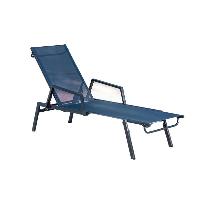 Lot de 2 Bain de soleil Alban - transat- acier & textile - noir