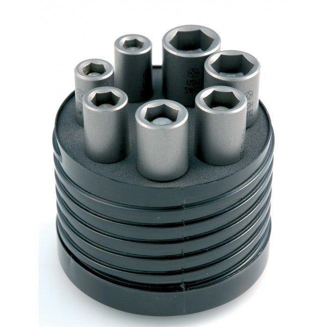 Coffret 7 douilles de vissage magnétique - DIAGER - longueur 50 mm 1/4-7-8-3/8-10-12-13