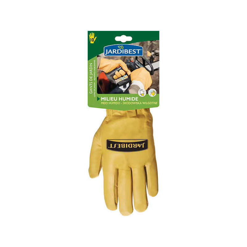 Gants de jardin pour milieux humides - Cuir - T10