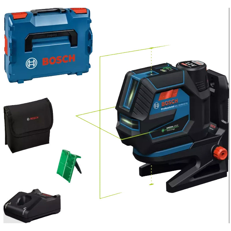 Laser combiné BOSCH GCL 12V-50-22 CG + Support RM 20 + Batterie GBA 12V 2.0Ah en L-Boxx