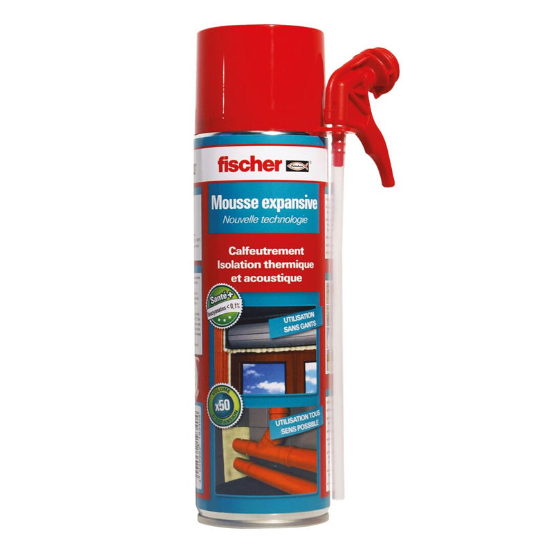 Lot de 12 bombes de mousse expansive Polyuréthane FISCHER 523975 400 ml