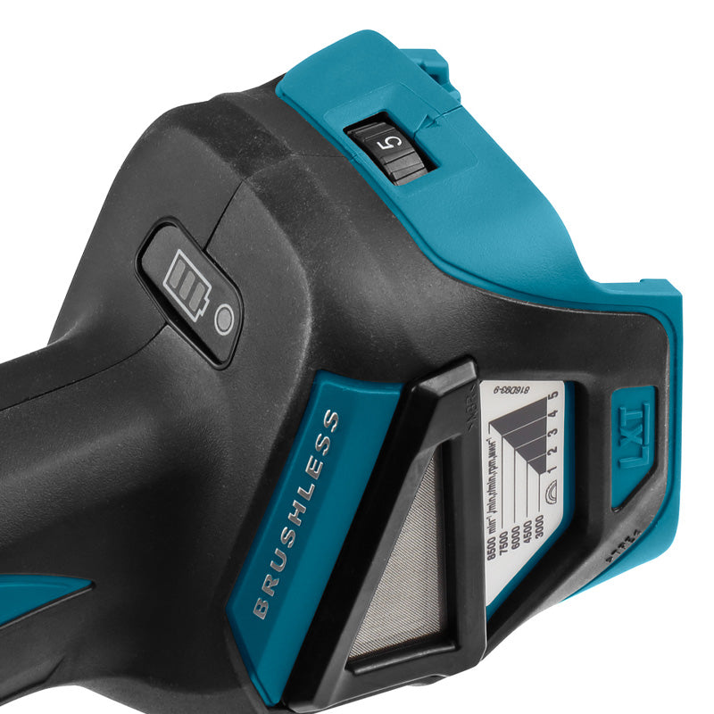 Meuleuse Ø125 mm 18V Brushless MAKITA DGA517ZJ Variateur et bouton homme mort avec Makpak