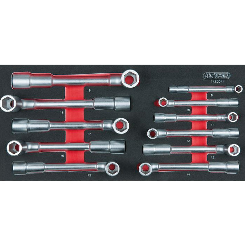 Module de clés à pipe débouchées - 6 pans, 11 pièces - KS TOOLS - 713.2011