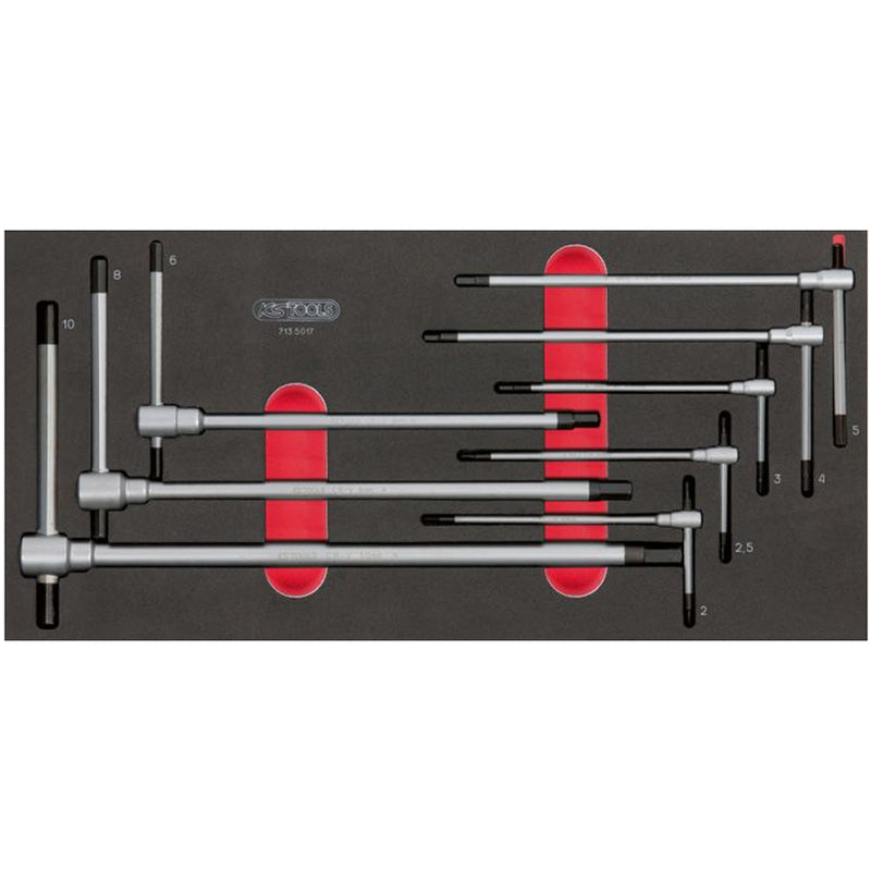 Module de clés mâles 6 pans à poignée en T, 8 pièces - KS TOOLS - 713.5017