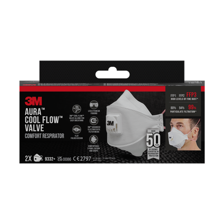 Lot de 2 masques anti-poussières pliable grand confort avec valve Pour Isolation FFP3