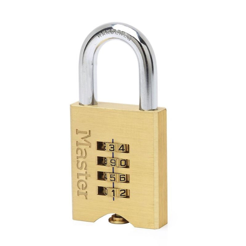 Cadenas à combinaison programmable MASTER LOCK laiton massif 50mm anse d.10xh.32mm