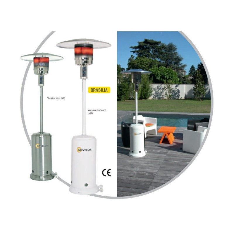 Chauffage Mobile Parasol SOVELOR BRASILIA MB Blanc au Gaz Propane