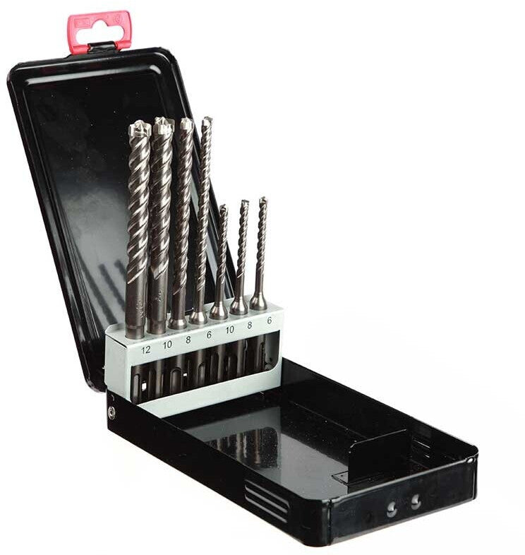 Coffret 7 forets béton - DIAGER - RocKFaster compatible SDS+ L110 Diam.5-6-8 L160 Diam.6-8-10-12 mm