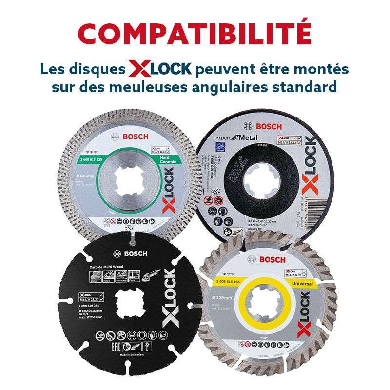 Disque à tronçonner BOSCH Professonal X-LOCK Expert for Inox Ø 125x1,6x22,23 mm