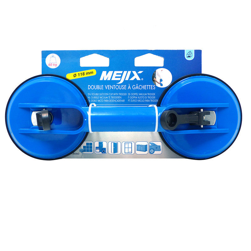 Double ventouse de levage - MEJIX - 180362 - diamètre 118 mm charge 60Kg