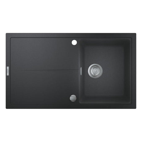 Évier K400 GROHE 31640AP0 1 bac + 1 égouttoir - 86 cm - noir granite
