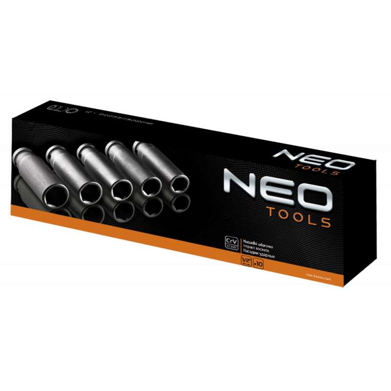 Jeu de 10 douilles longue à chocs 1/2 NEO TOOLS 12-107