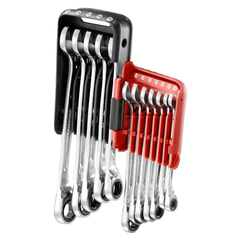 Jeu de 12 clés mixtes à cliquet FACOM 467B.JP12PB - étui pocket - 7 à 19mm