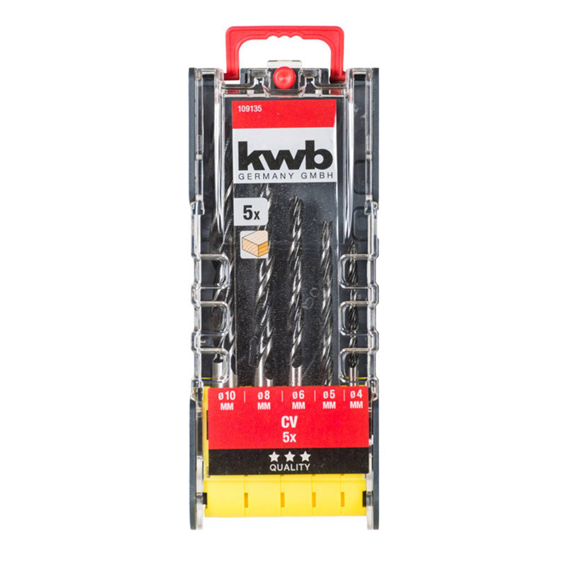 kwb - PowerBox Jeu de mèches à bois - Jeu de mèches, 5 pièces, acier
