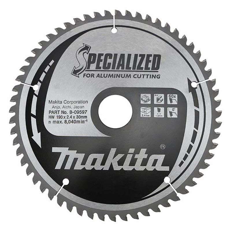 Lame Carbure MAKITA 190 mm B-09597 Specialized Aluminium pour scies circulaires