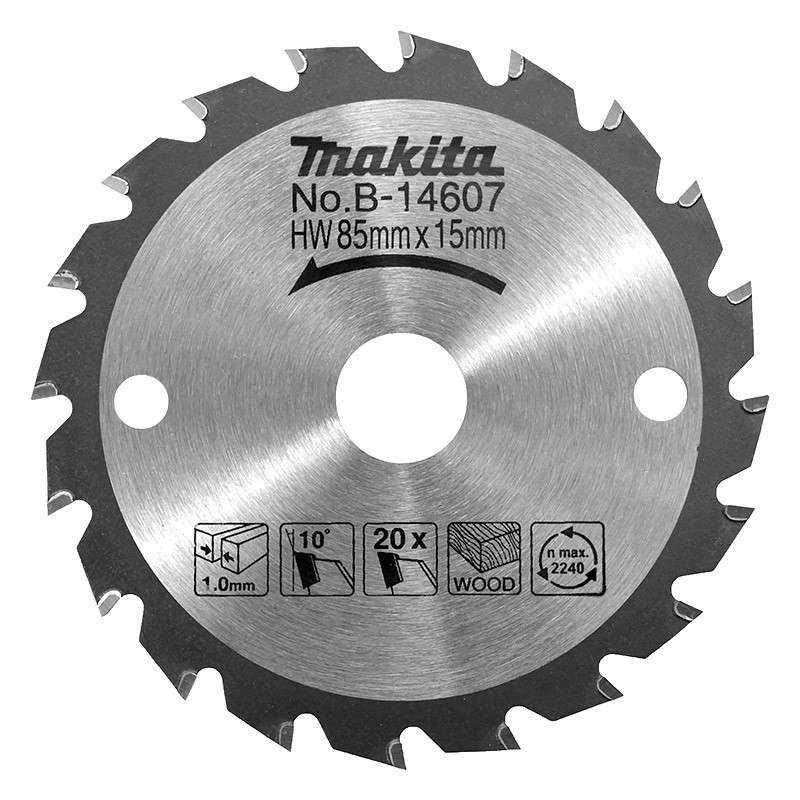 Lame carbure MAKITA B-14607 BOIS pour scie circulaire à batterie HS300D et HS301D Ø 85mm