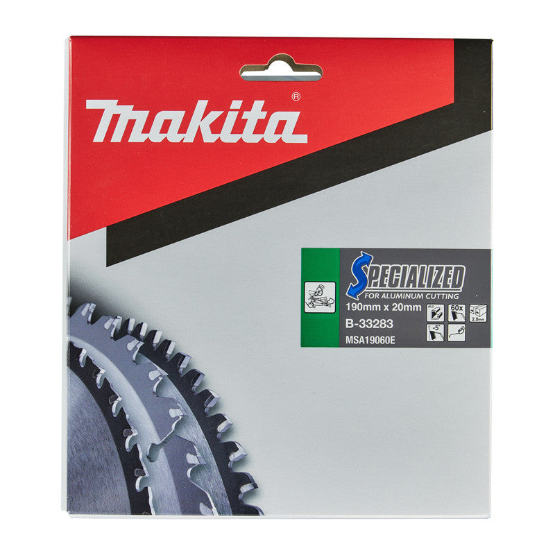 Lame de scie circulaire MAKITA B-33283, alliage T.C.T spécialisé, 190 x 20 mm, 60 dents, pour aluminium