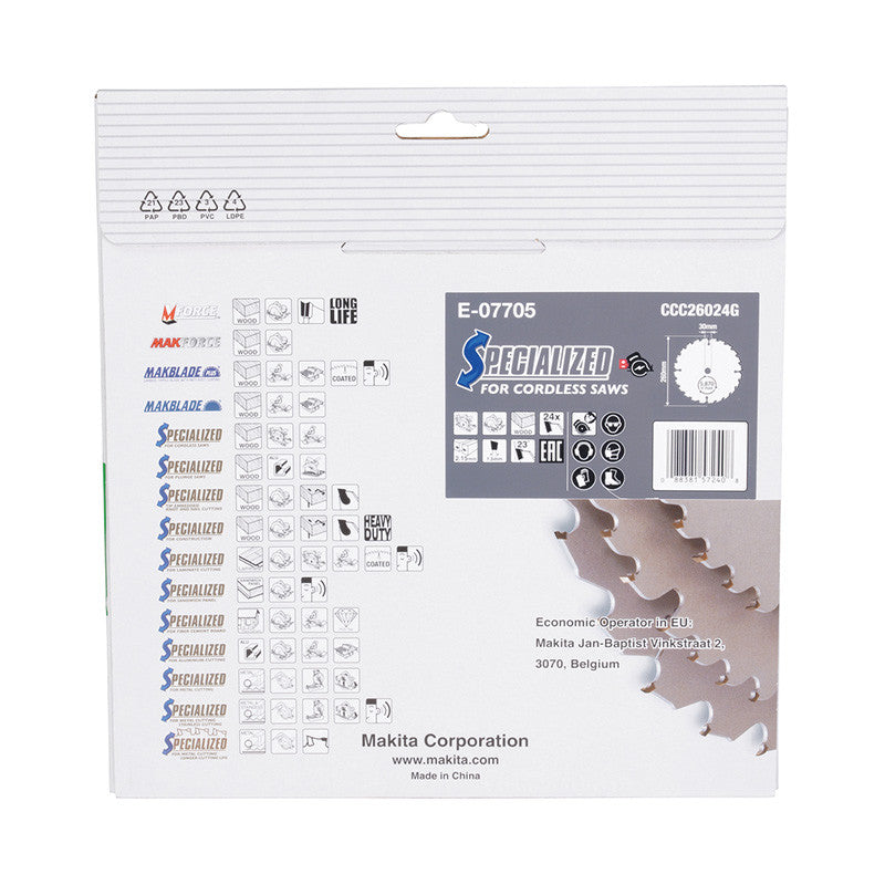 Lame pour scie circulaire EFFICUT MAKITA E-07705 260x30mm, 24 dents, pour le bois