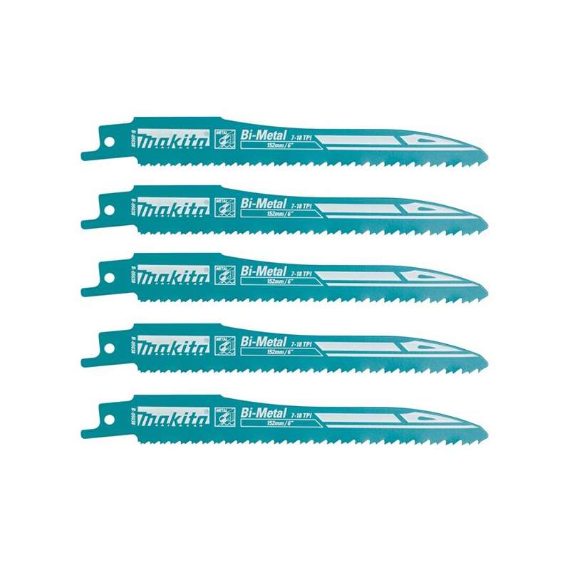 Lot de 5 Lames de scie sabre Super Express MAKITA B-05038 pour métal et acier