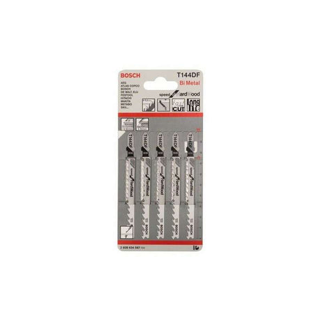 Lot de 5 lames de scie sauteuse T 144 DF BOSCH 2608634567 pour bois dur