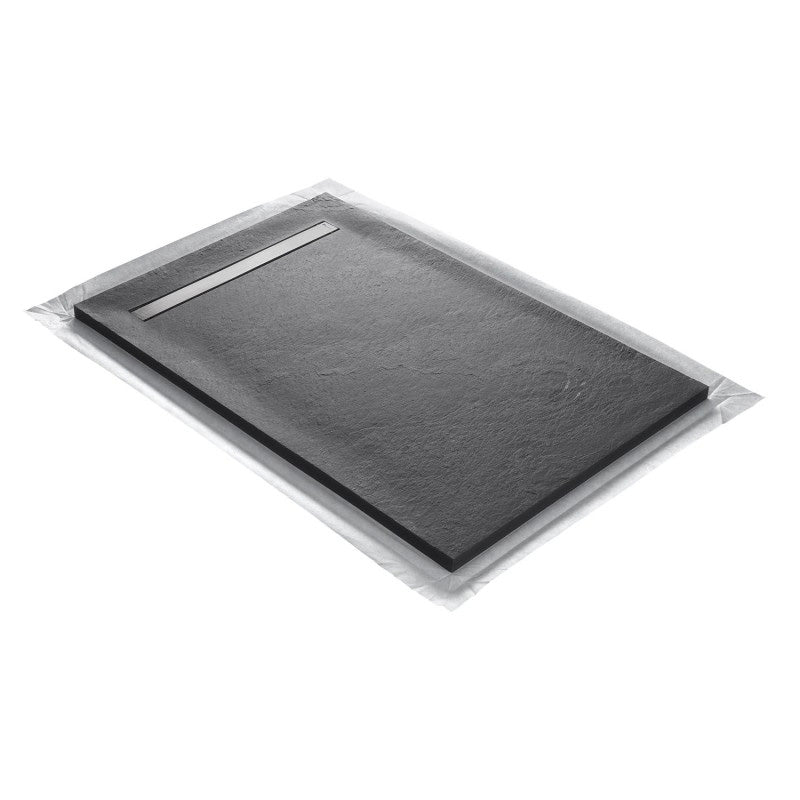 Receveur pierre naturelle cuivre MARMOX grille caniveau excentrée