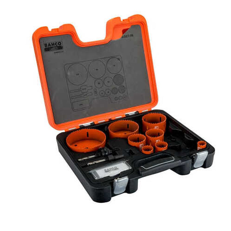 Mallette scie cloche - DIAGER - jaune 9pc bimétal 22-29-35-44-51-68 mm + 2 pilotes hex + foret centreur