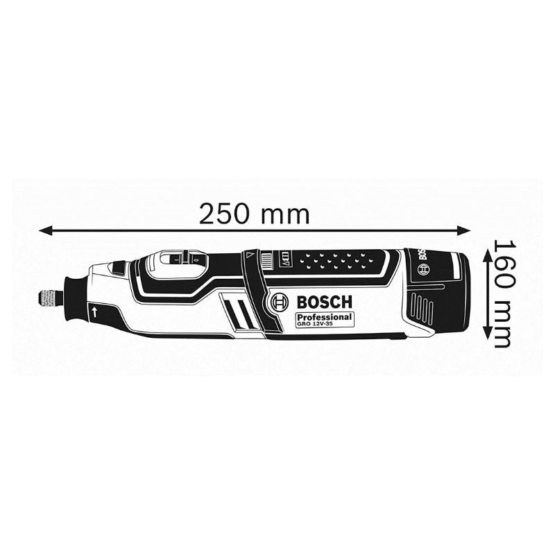 Outil multifonction rotatif BOSCH 06019C5002 GRO 12V-35 en coffret L-boxx avec accessoires (vendu sans batterie)