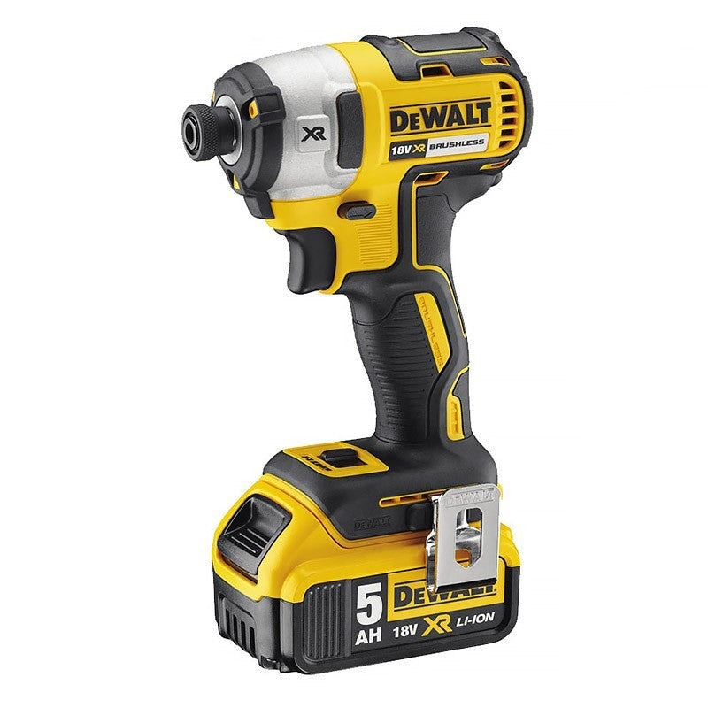 Pack 2 outils 18V DEWALT DCK266P2T-QW : Perceuse-visseuse à percussion DCD796, Visseuse à choc DCF887, 2 batteries 5,0 Ah, coffret T-Stack