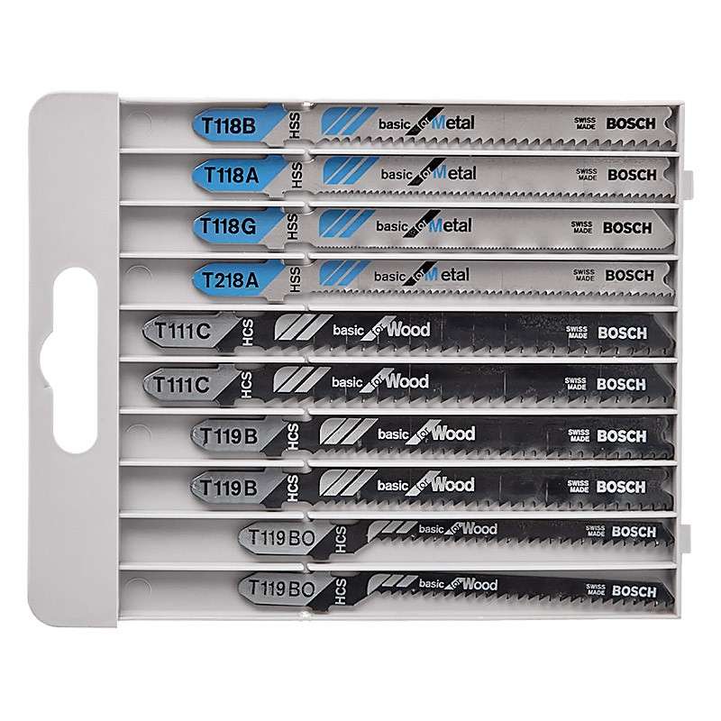 Pack de 10 Lames BOSCH PRO 2607010630 Basic for Metal and Wood pour scie sauteuse (BOIS et METAL)