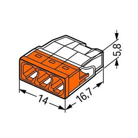 Pack de 100 Bornes WAGO 2273-203 - 3 x 0,5 à 2,5mm²