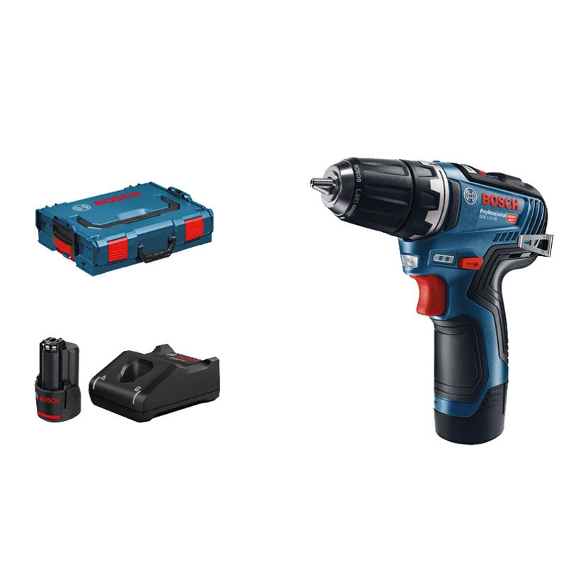 Perceuse Visseuse sans fil BOSCH GSR 12V-35 06019H8002 + 2 Batteries 3Ah 12v + Chargeur + L-boxx Professionnal