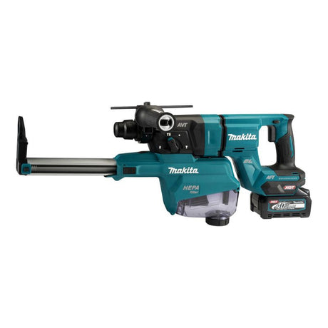 Perforateur-burineur SDS-PLUS 40V max Li-Ion - 28 mm XGT avec kit d'aspiration MAKITA HR007GM202 2 x 4,0Ah + chargeur en coffret