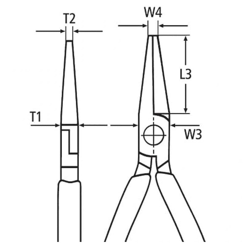 Pince à becs demi-ronds KNIPEX 26 16 200 200mm