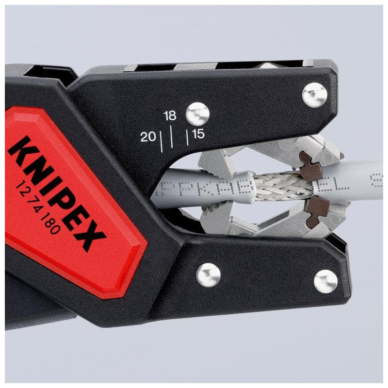Pince à dégainer automatique KNIPEX 12 74 180 pour câbles électriques