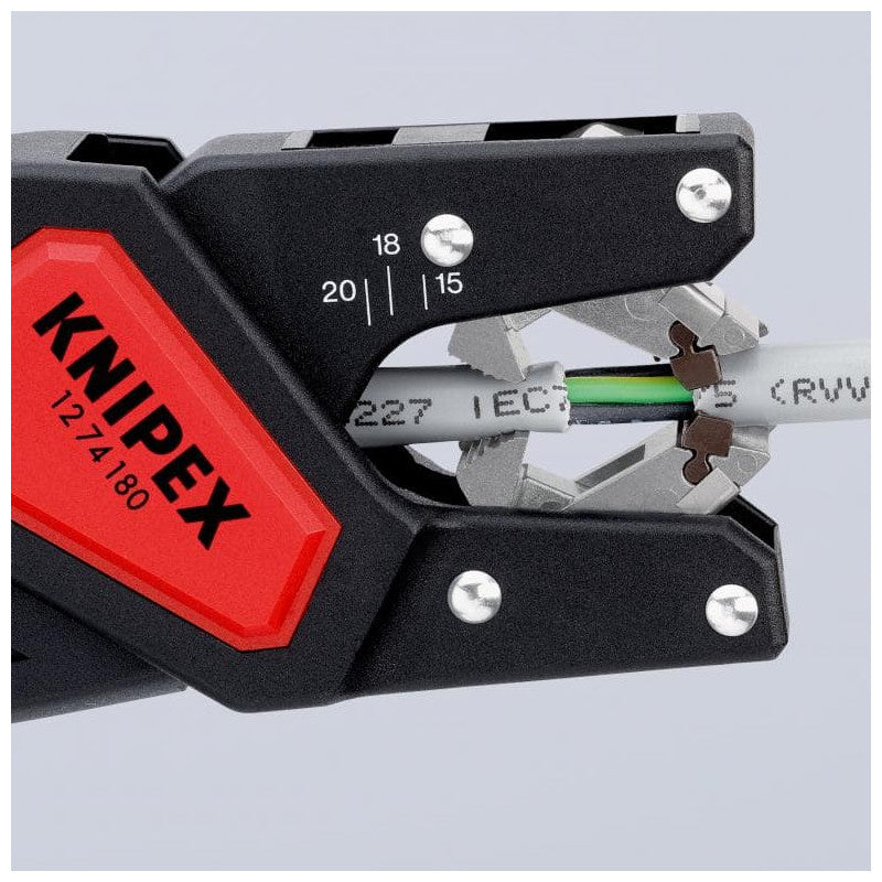 Pince à dégainer automatique KNIPEX 12 74 180 pour câbles électriques